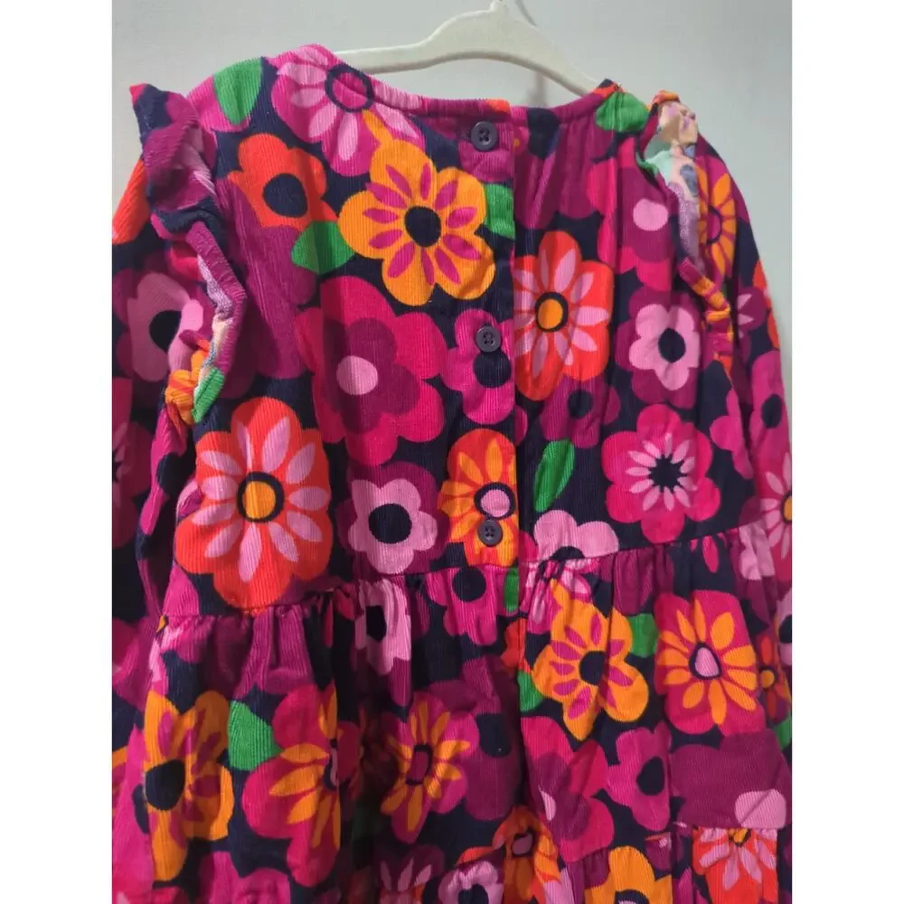 Gymboree Girls Floral Tiered Corduroy Dress